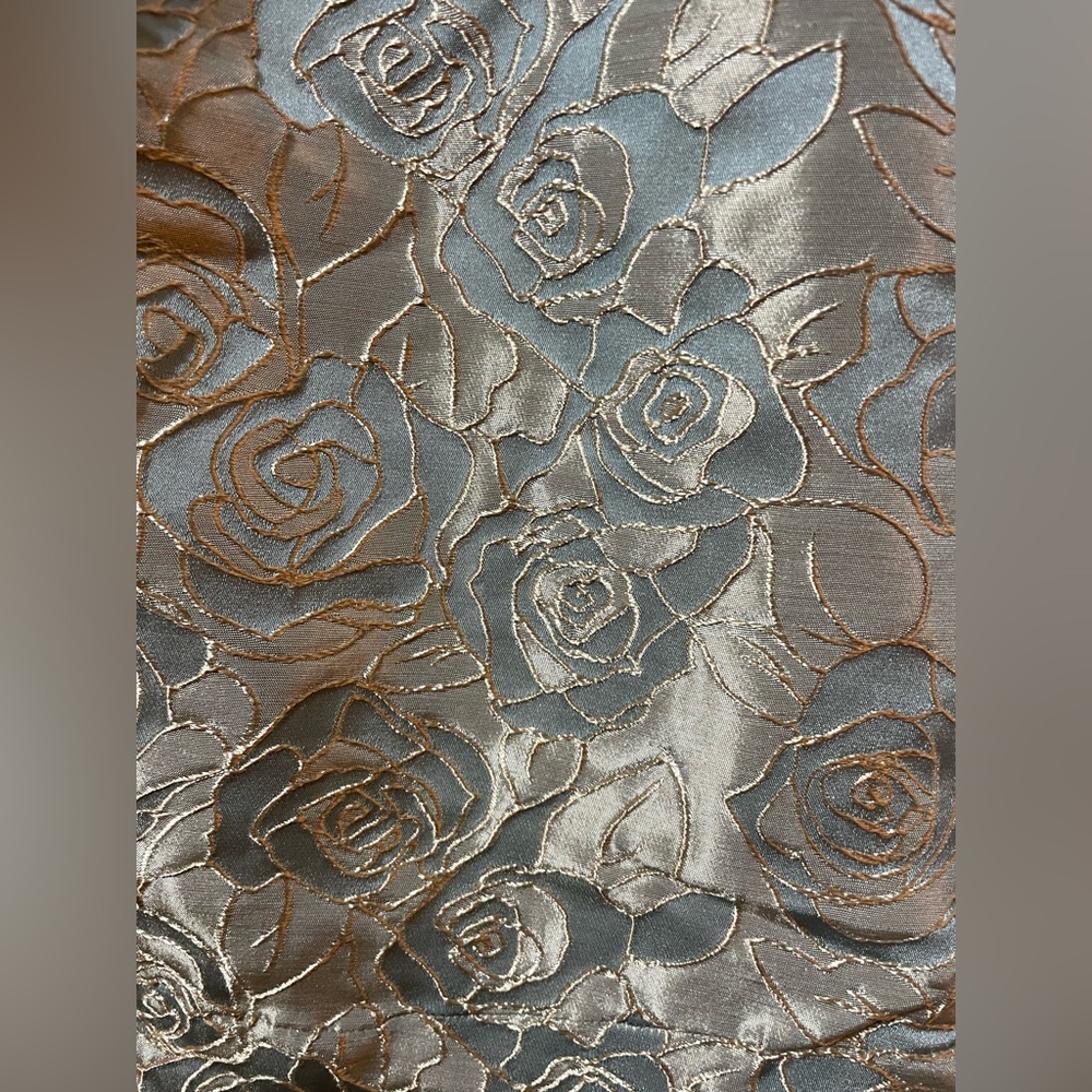 Mini Babydoll Prom🪩Dress in Tapestry Blue And Gold Roses 💙🌹 - Size M - NWT - Picture 8 of 10